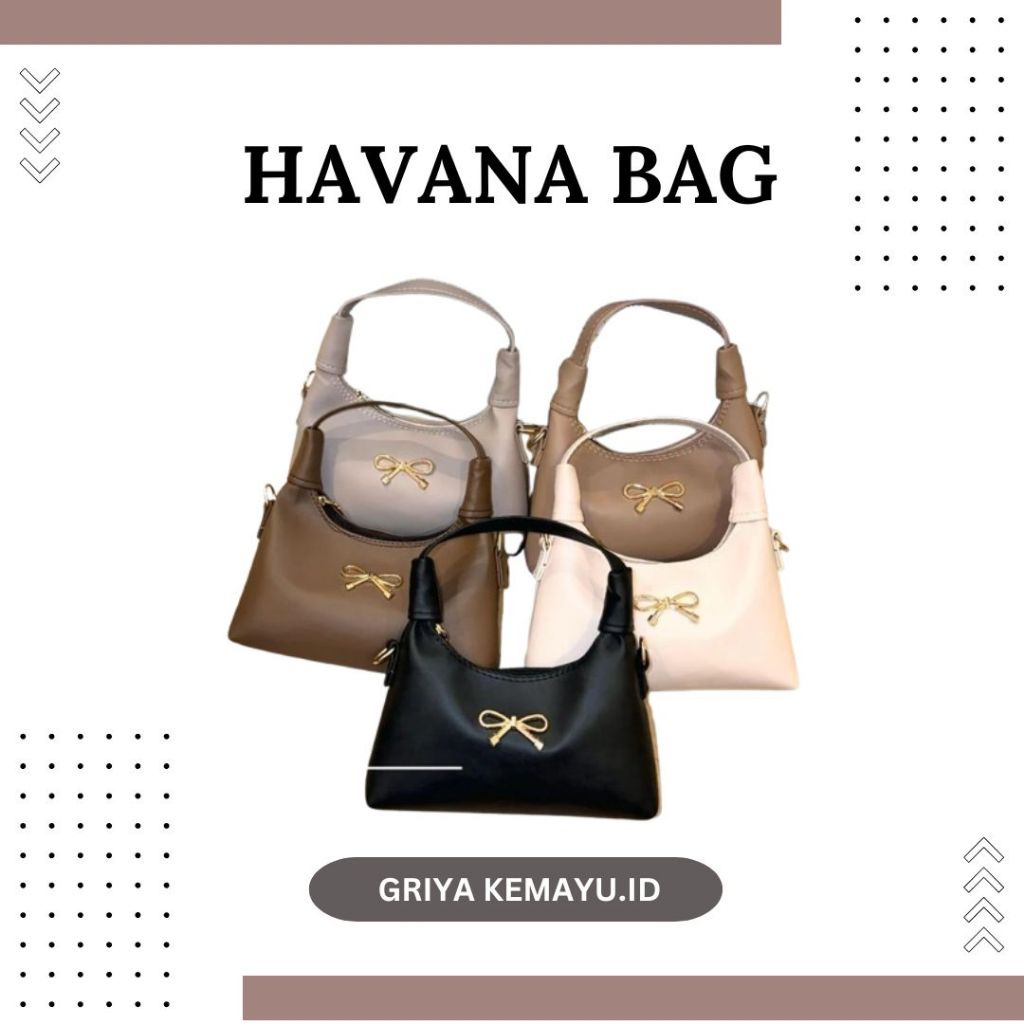Tas Mini Wanita Havana Bag Selempang Tali Panjang Bahan Sintetis Tas Pita Lucu Murah