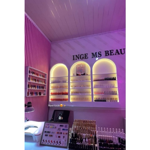 Rak Kutek Nailart + Lampu display Nailart Custom Rak Gantung ukuran 60.120