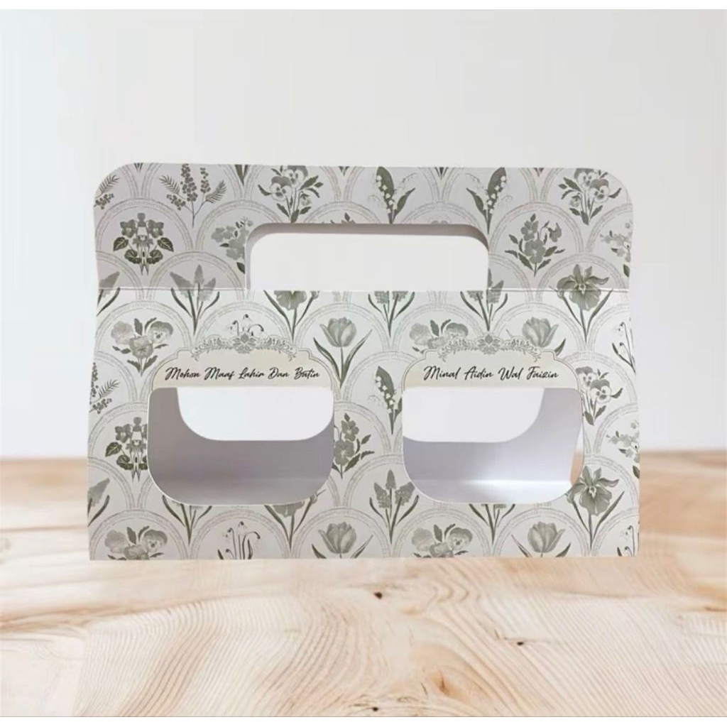 Box jinjing Lebaran Kuker Toples Jar 400ml (isi 1 & 2 Toples)/ Box Kuker idulfitri/Box Hampers/ Box 