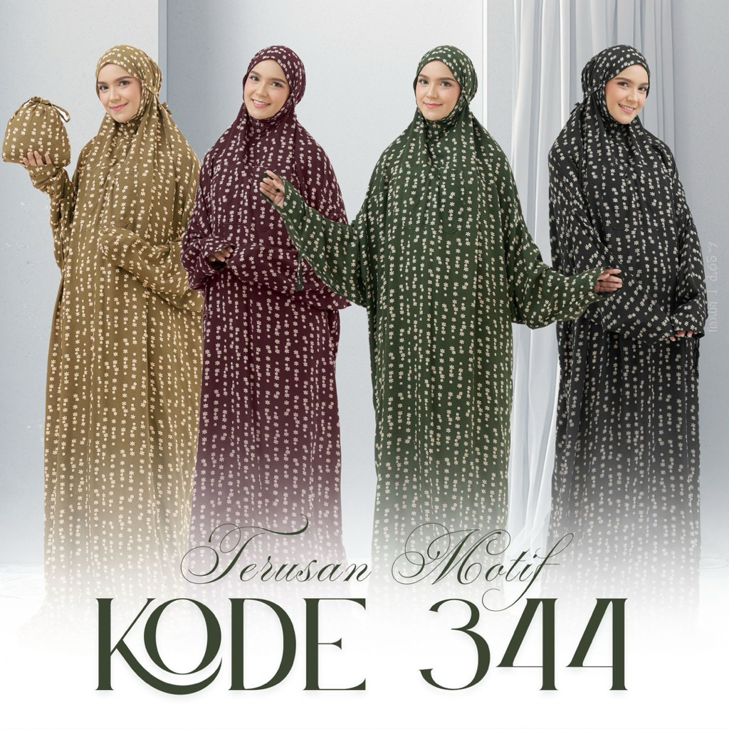 Mukena terusan Rayon motif Terbaru / Mukena Terusan  Dewasa /mukena pondok / mukena hadromaut motif