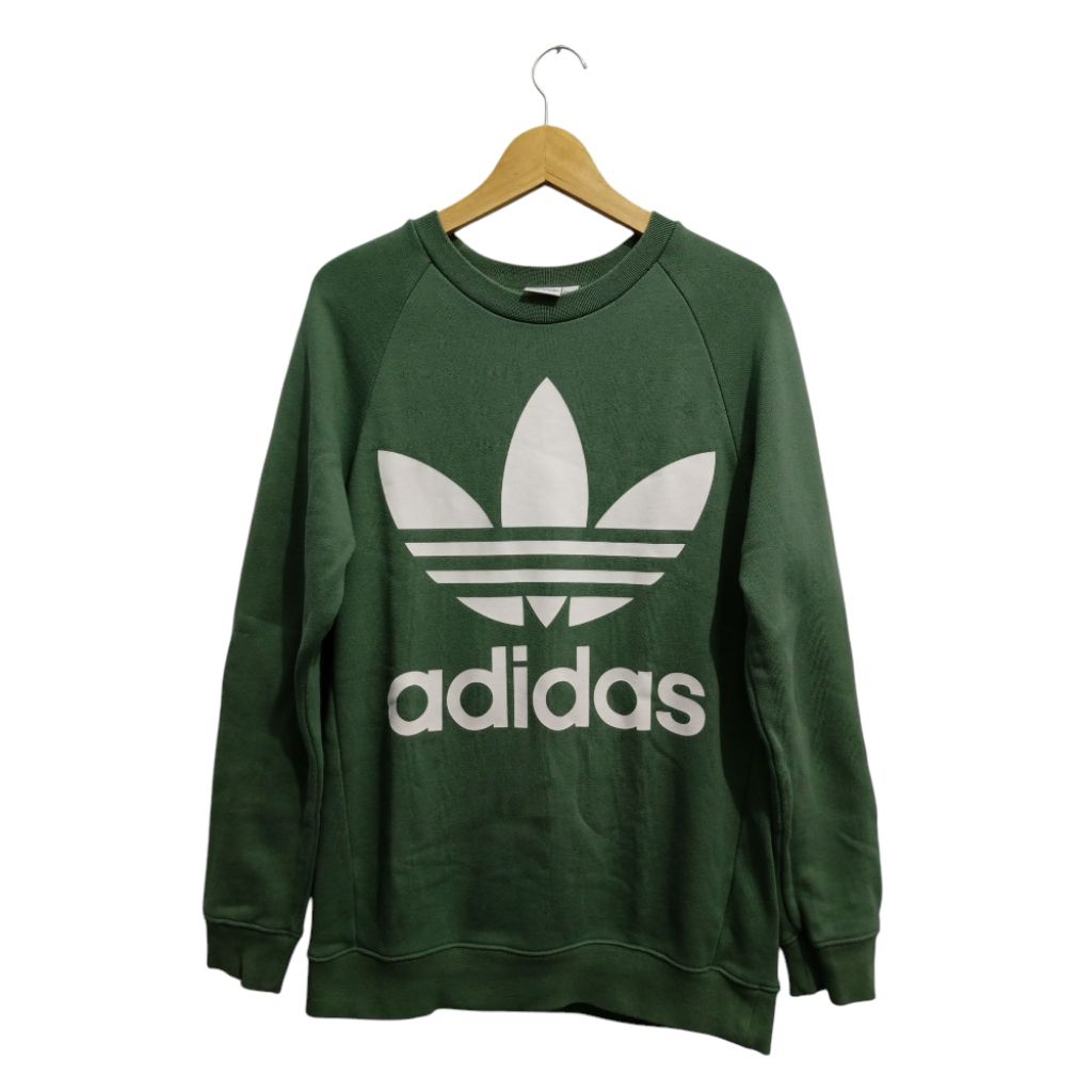 crewneck sweatshirt adidas trifoil hijau sz xs oversized ada bonus