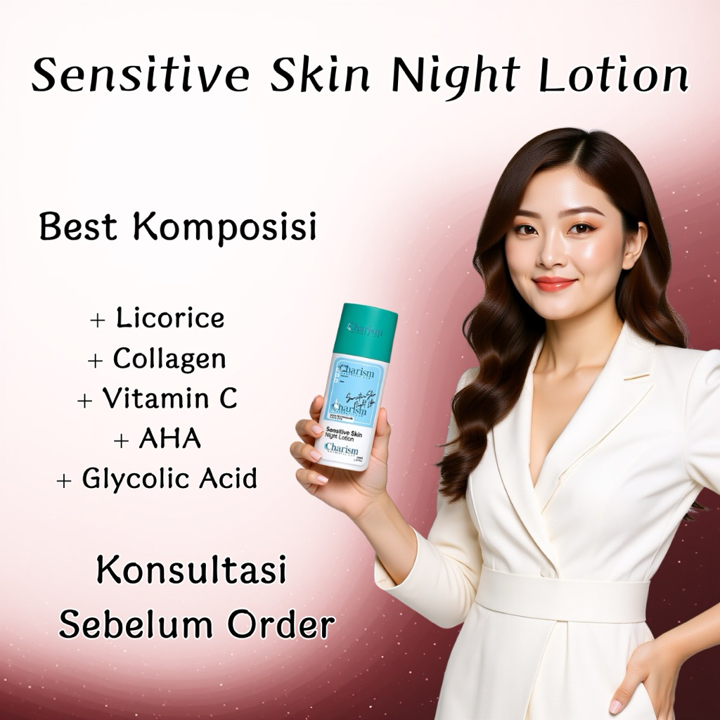 LOTION MALAM SENSITIF | LOTION MALAM TANPA PENGELUPASAN DR TITIK WAHYUNINGSIH