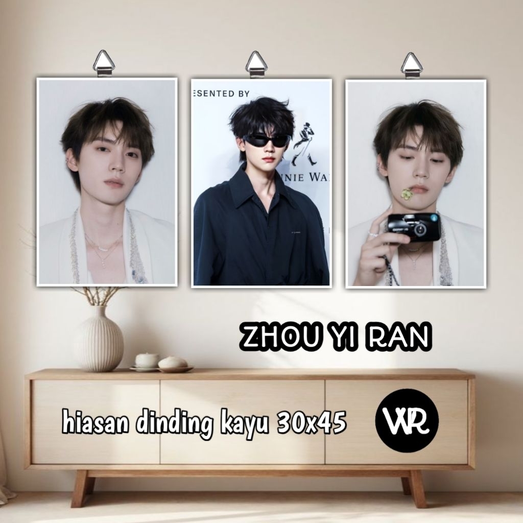 ZHOU YIRAN poster foto kayu 30x45 tinggal pasang, hiasan dinding, poster aktor china ZHOU YIRAN