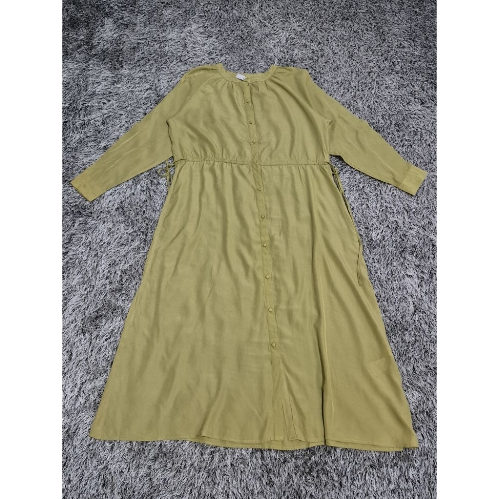 Gamis longdress sutra warna lemon (RPS)