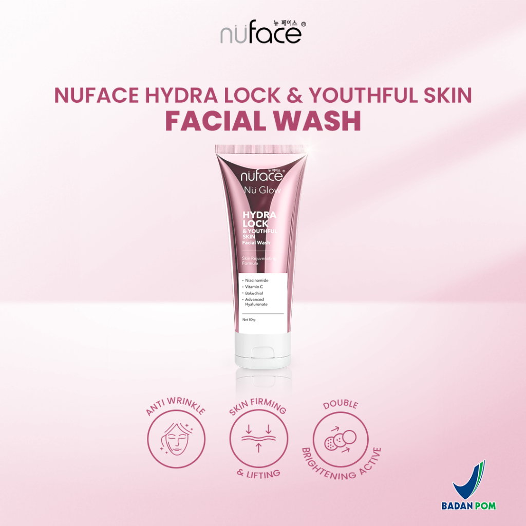 Nuface Nu Glow Hydra Lock & Youthful Skin Facial Wash Cream 80gr