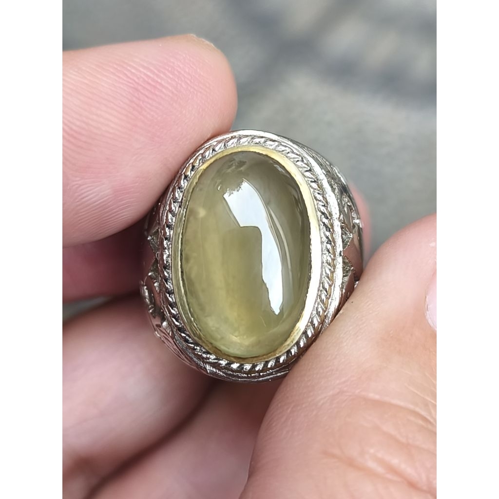 batu bio solar Aceh Indocrase top kristal 18*12*5 mm ring alpaka