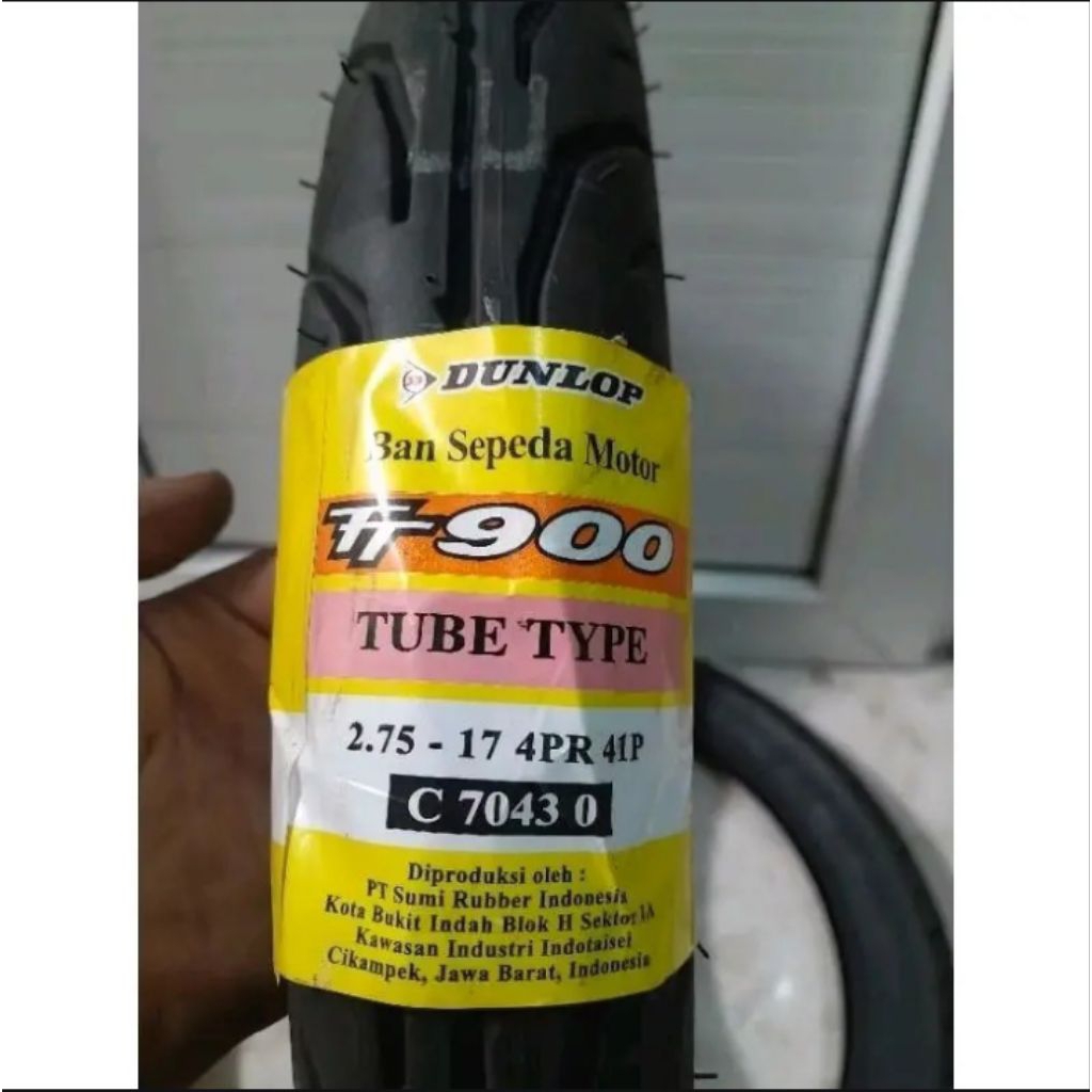 BAN LUAR DUNLOP 250-17 & 275-17 TT900 TUBE TYPE MOTOR BEBEK