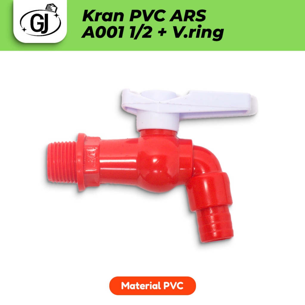 ARS Kran Air PVC A001 Ukuran 1/2 Inch Plus V.Ring Tembok
