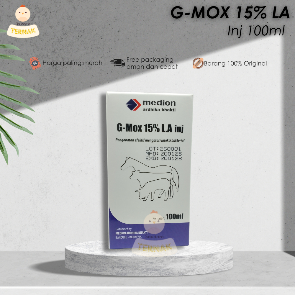 G MOX 15% LA Obat Injek Hewan Besar Sapi Kuda Medion mirip Intramox LA
