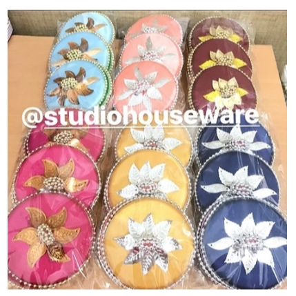 TUTUP GELAS HIAS WARNA 6 PCS TUTUP GELAS KAIN