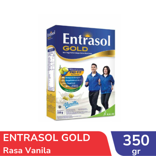 ENTRASOL GOLD SUSU NUTRISI TINGGI KALSIUM RASA VANILA 350GR