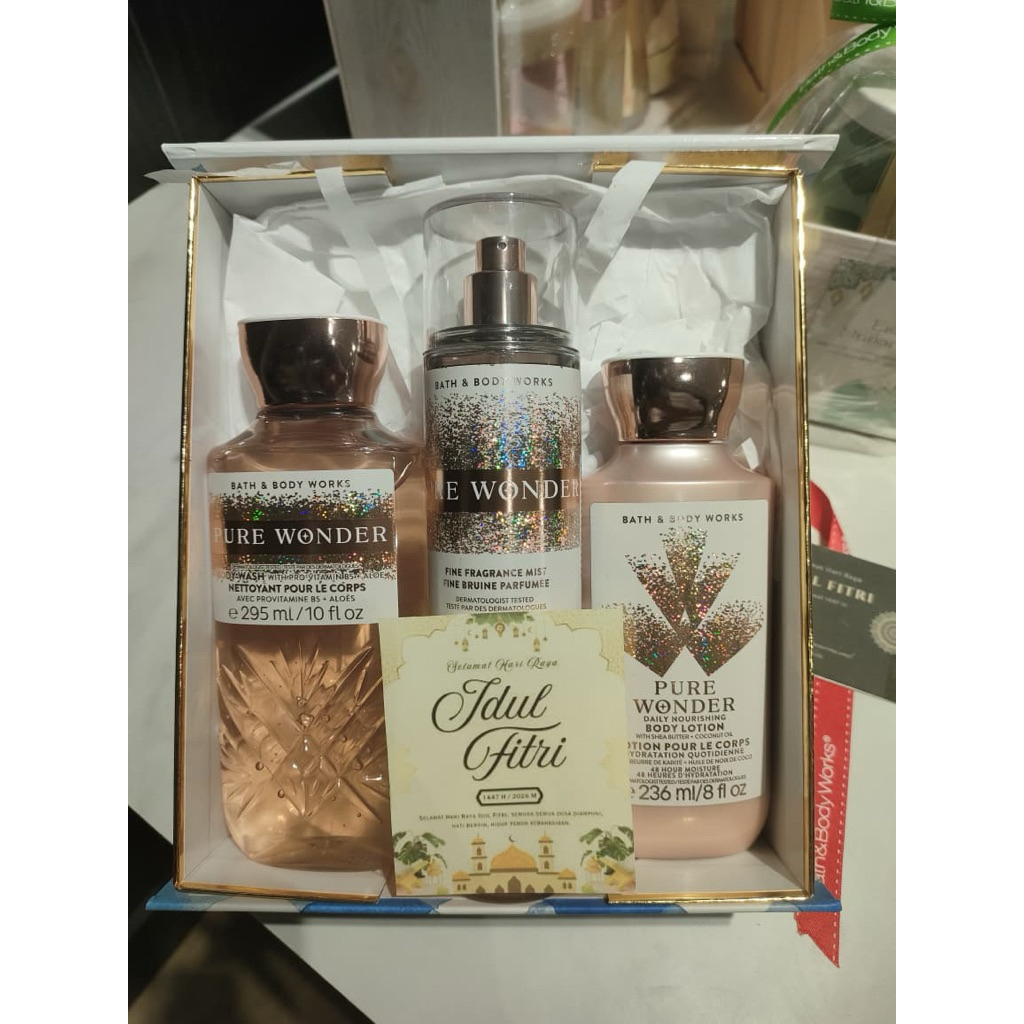 Paket Hadiah/Seserahan/Hampers Bath & Body Works Set 3 Pure Wonder