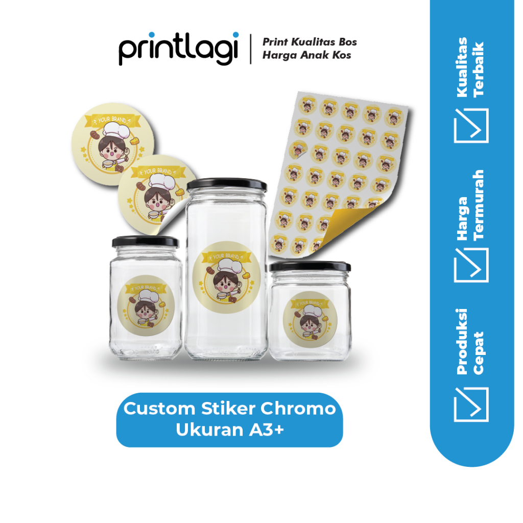 Cetak Stiker Label - Custom Bulat Label Kemasan Produk Makanan - Stiker Bulat - Cetak Stiker Kromo
