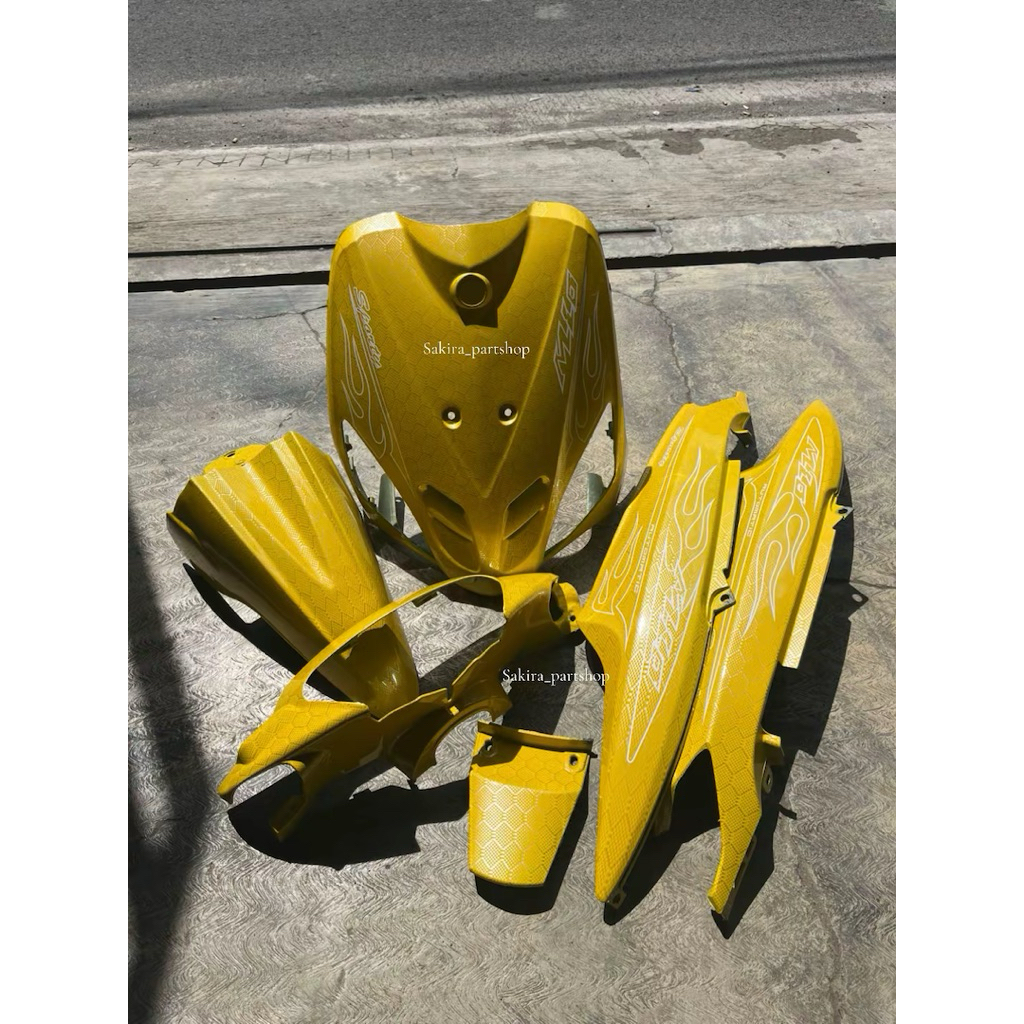 Full set Body halus mio sporty karbon kuning