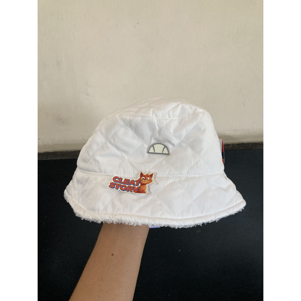 TOPI ELLESSE REVERSIBLE BUCKET WHITE ORIGINAL NO BOX [ELLBH242BDB]