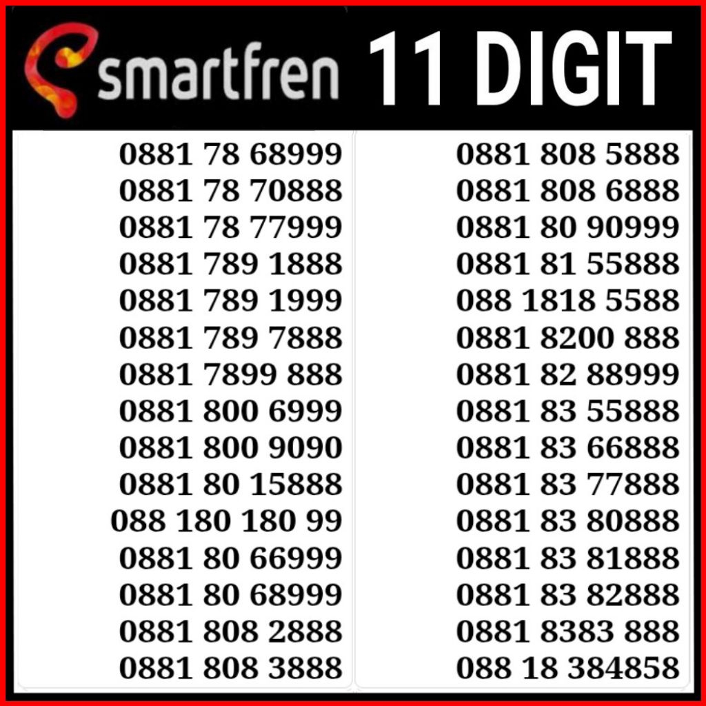 nomor cantik smartfren 11 digit