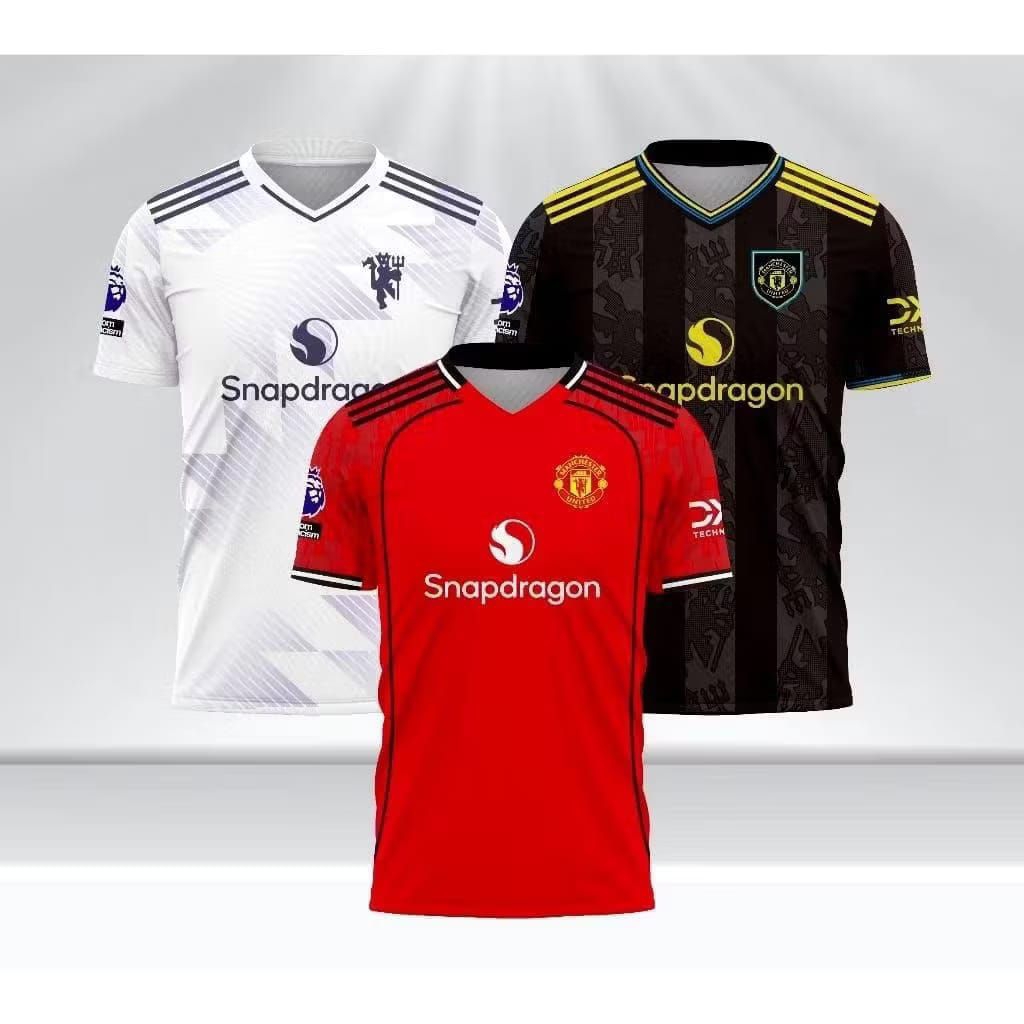 BAJU JERSEY SEPAK BOLA 3MU HOME AWAY 3RD DAN STONES LENGAN PENDEK LENGAN PANJANG GRATIS NAMA DAN NOM