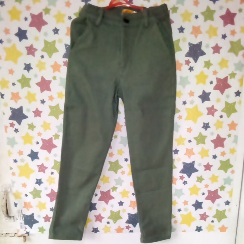preloved pribadi celana chino anak warna sage bahan drill strecht