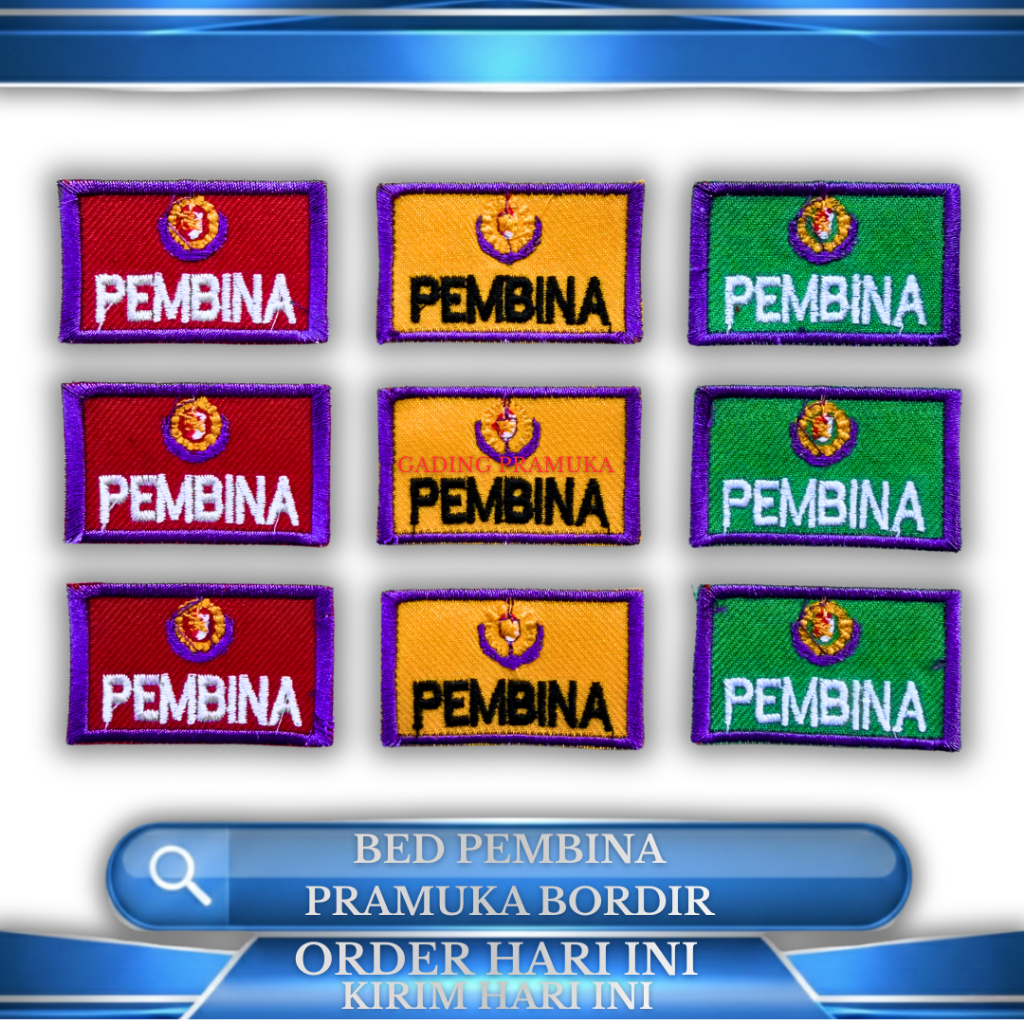 Badge bed pembina pramuka bordir