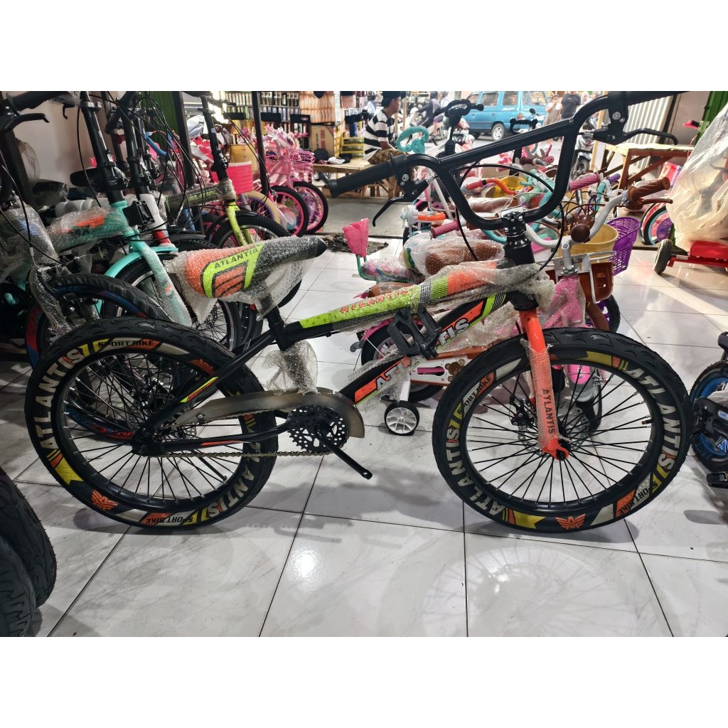 SEPEDA BMX 20 ATLANTIS  REM CAKRAM BAN BESAR RUJI WARNA
