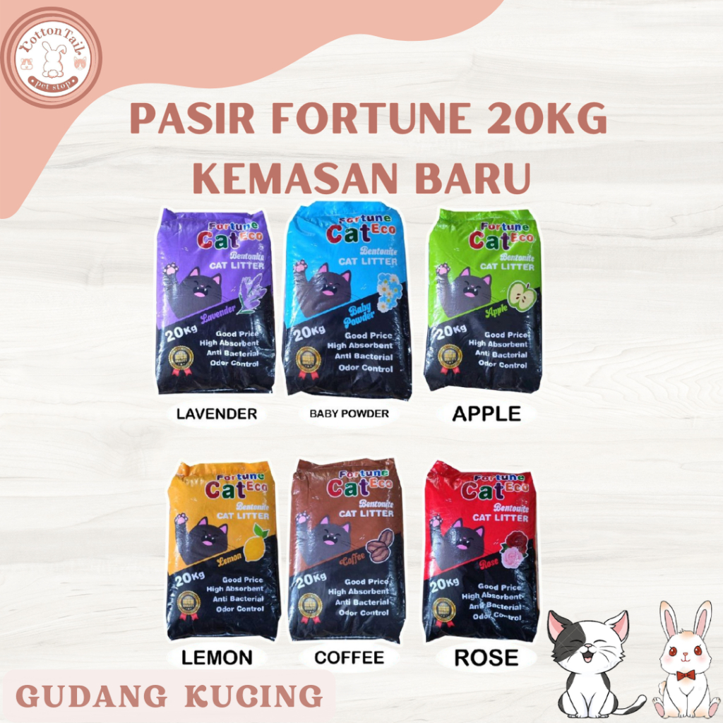 PASIR KUCING GUMPAL FORTUNE CAT 20kg / FORTUNE CAT 20KG ( OJOL )