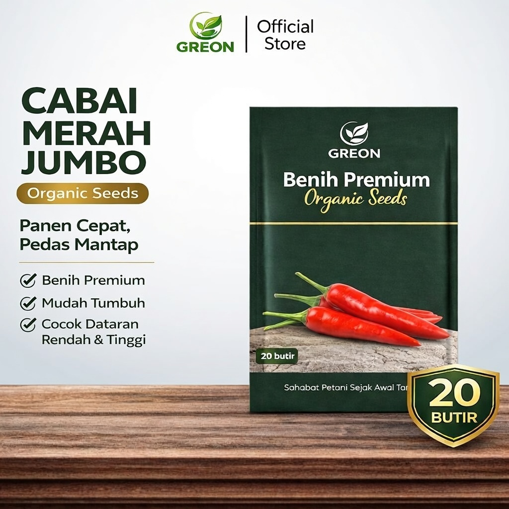 Benih Sayuran Cabe Merah Besar Unggul Benih Biji Cabai Merah Besar (Cabe Merah Besar Isi 20)