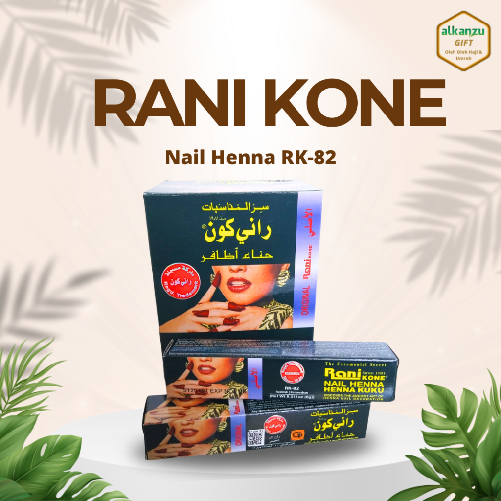 Rani Kone Pacar Kuku RK-82 Nail Henna Asli Original - Reddish/Kemerahan