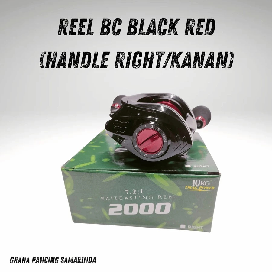 Reel BC 2000 Black Red (Handle Kanan)