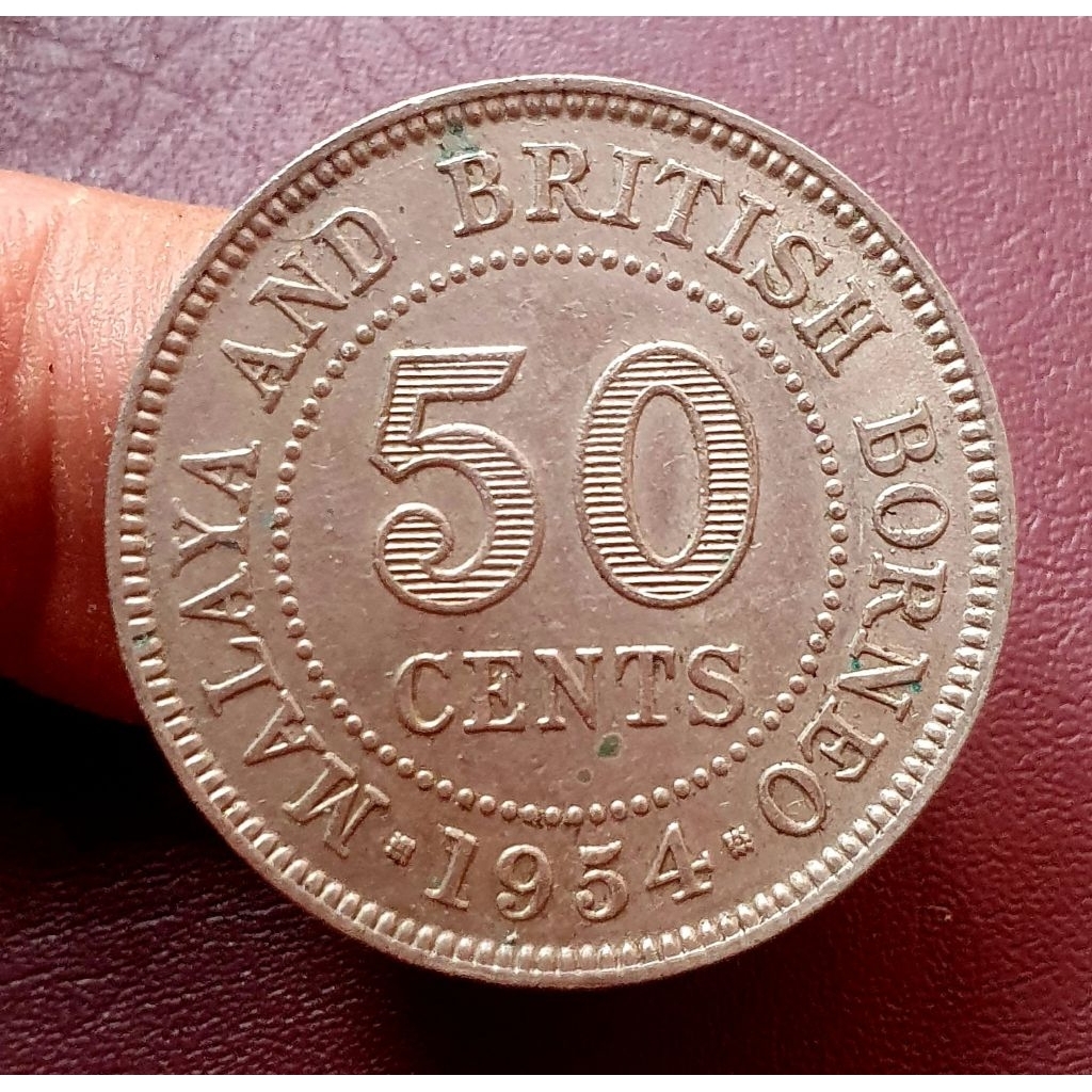 Koin 50 cents 1954 malaya and british borneo