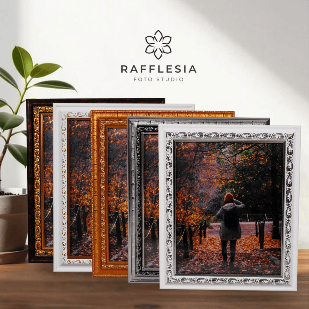 Bingkai Foto Ukir Full 3 CM Untuk Foto Ukuran 10R/16R - 5 Varian Warna ( Tanpa Foto, Hanya Bingkai )