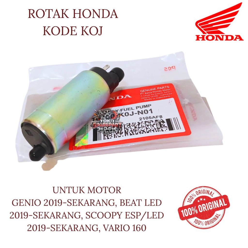 ROTAK ORIGINAL HONDA KODE KOJ GENIO 2019-SEKARANG, BEAT LED 2019-SEKARANG, SCOOPY ESP/LED 2019-SEKAR