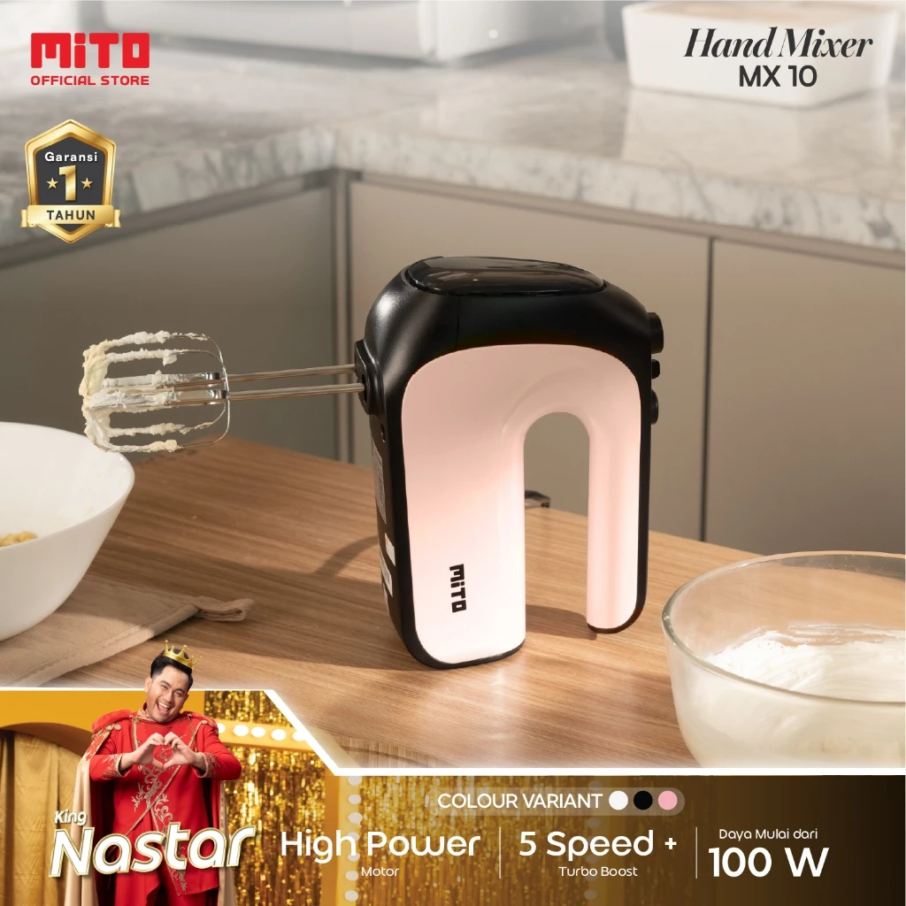 Mito MX10 Hand Mixer 5 Speed Turbo Hemat Listrik
