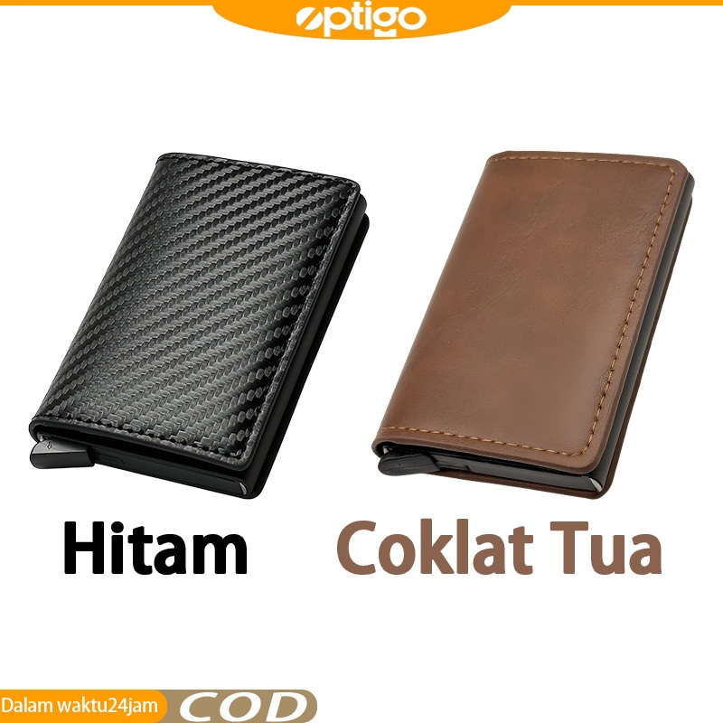 Dompet Kartu Pria Wanita Kulit Wallet Card Holder RFID Mini Smart Wallet