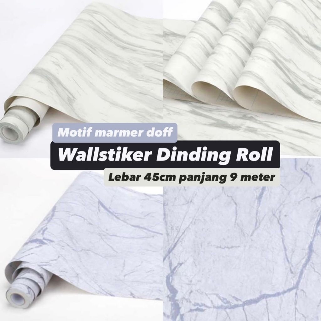 Wallpaper Dinding Roll Stiker Motif Marmer Doff | Wallpaper Dinding Roll Termurah