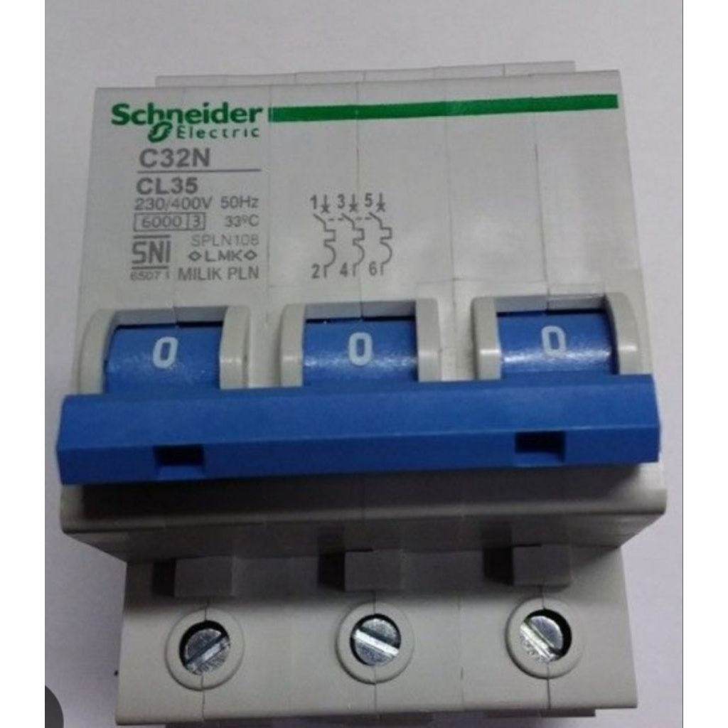 MCB PLN Schneider 3phase second original/ seken original  10a 20a  25a 35a 50a