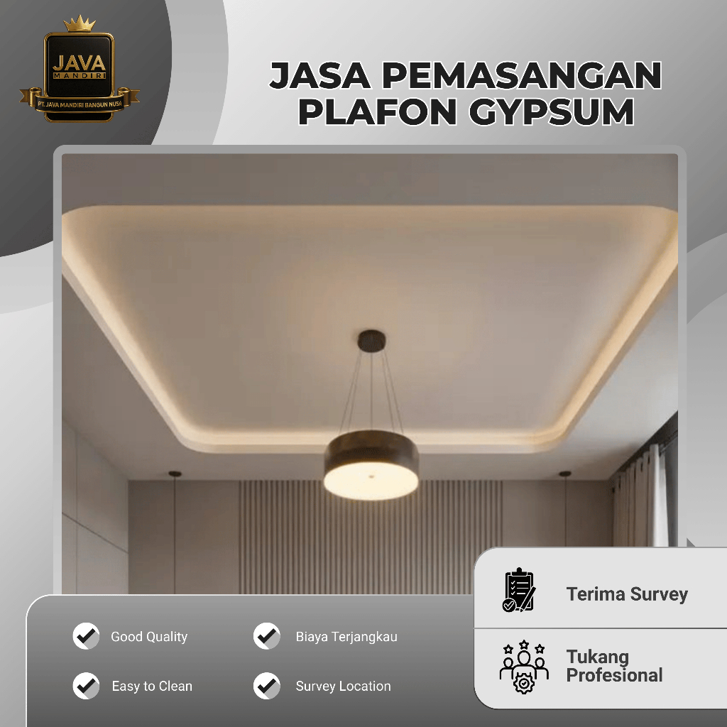 PLAFON/PARTISI GYPSUM RANGKA BAJA RINGAN PLAFON GYPSUM DROP CEILING LED TERMURAH TUKANG BERPENGALAMA