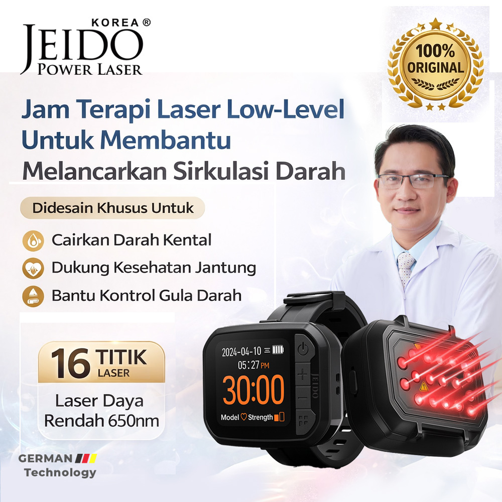 Jam Terapi Low Level Laser JEIDO New 16+2 Titik untuk Kesehatan Pembuluh Darah Jantung Stroke Kardio