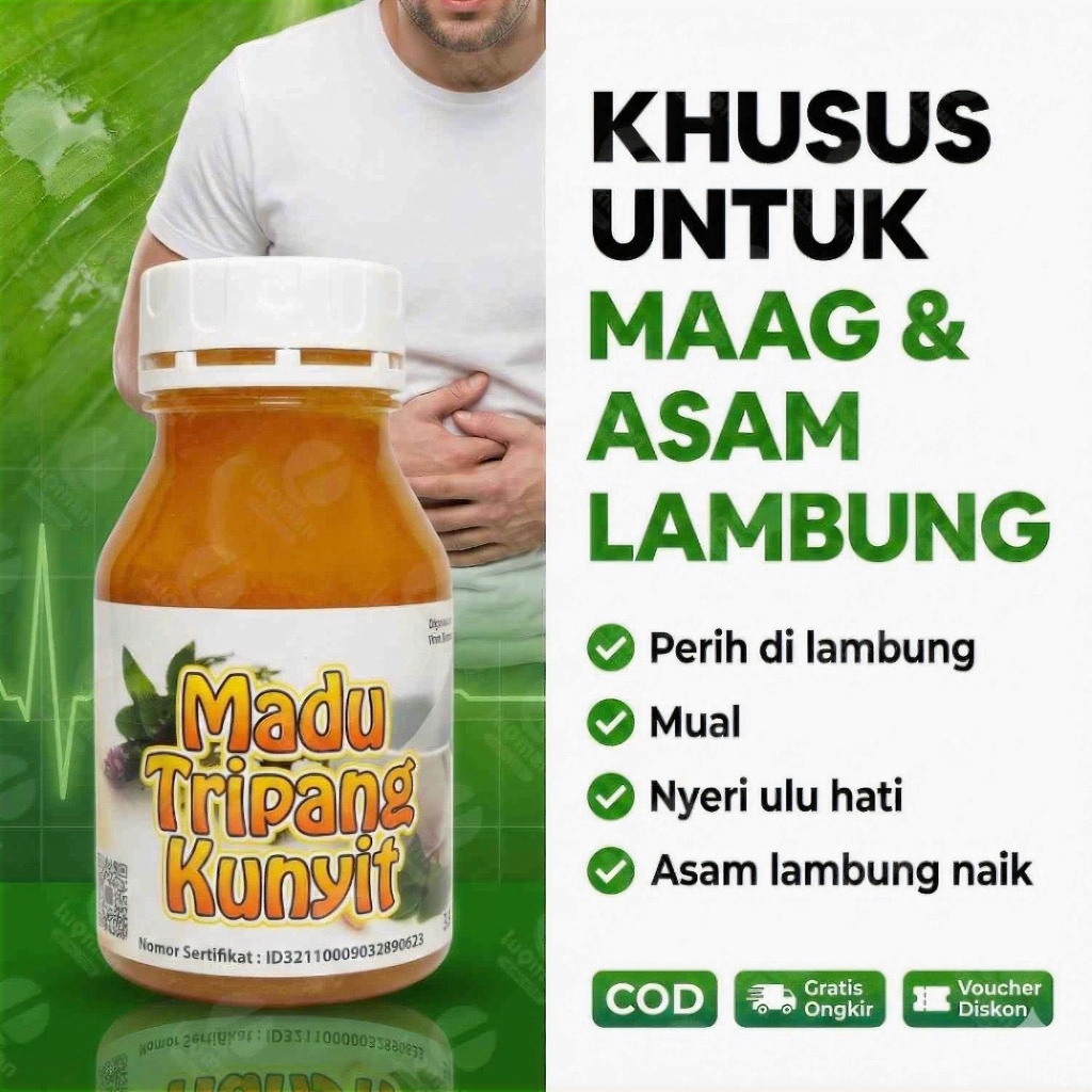 Madu Tripang Kunyit Herbal Maag GERD Asam Lambung – Madu Teripang Kunyit Lambung Kronis Stamina