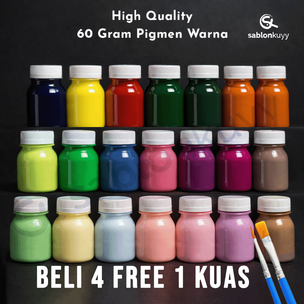 Pigmen 60 Gram Basis Air. Biang Full Warna Cat Seni