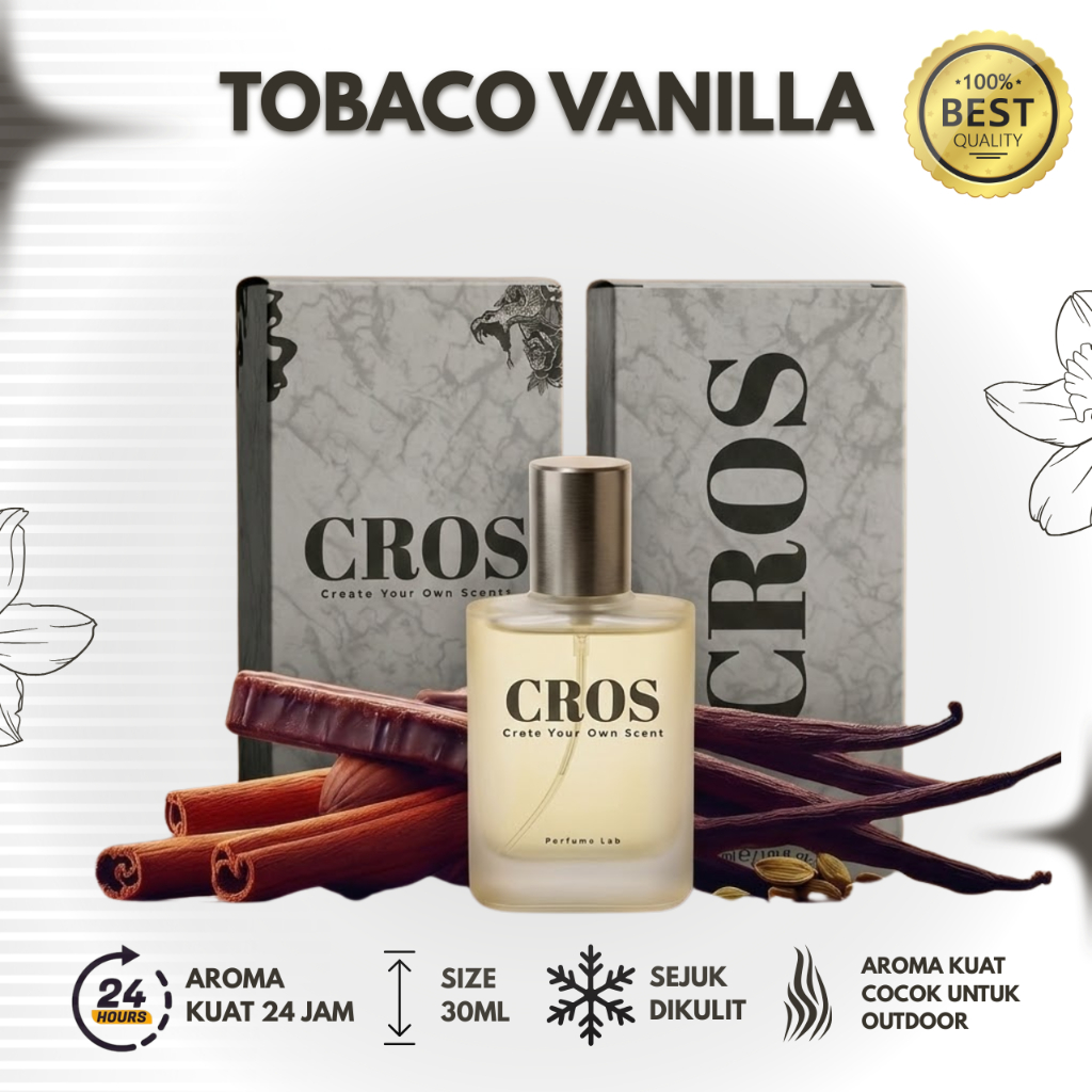 TOBACO VANILLA PARFUM ORIGINAL 100%  35ML - Extrait De Perfume | CROS PARFUM 35ML | PARFUM COWOK | P