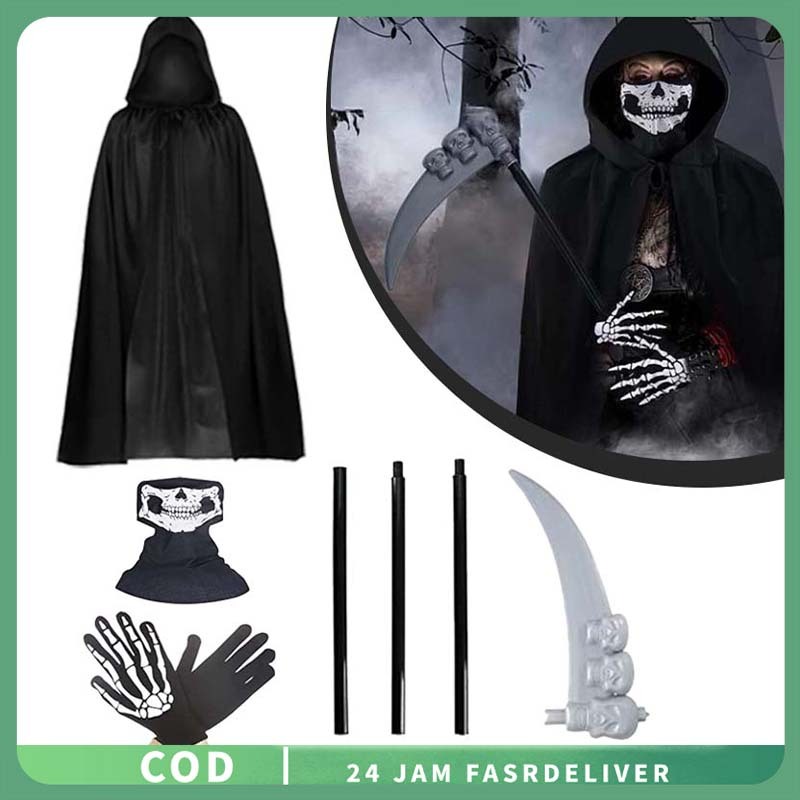 Kostum Hantu 1 Set Pesta Halloween Kostum Seram Dewasa Dan Anak-Anak Costume Hantu Kostum Hantu