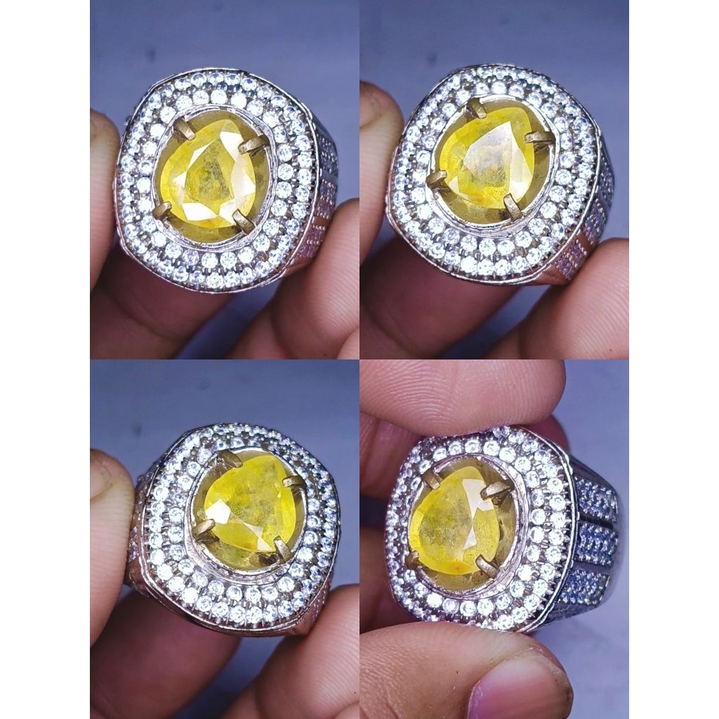 natural yellow sapphire ( corundum) pear / batu yakut