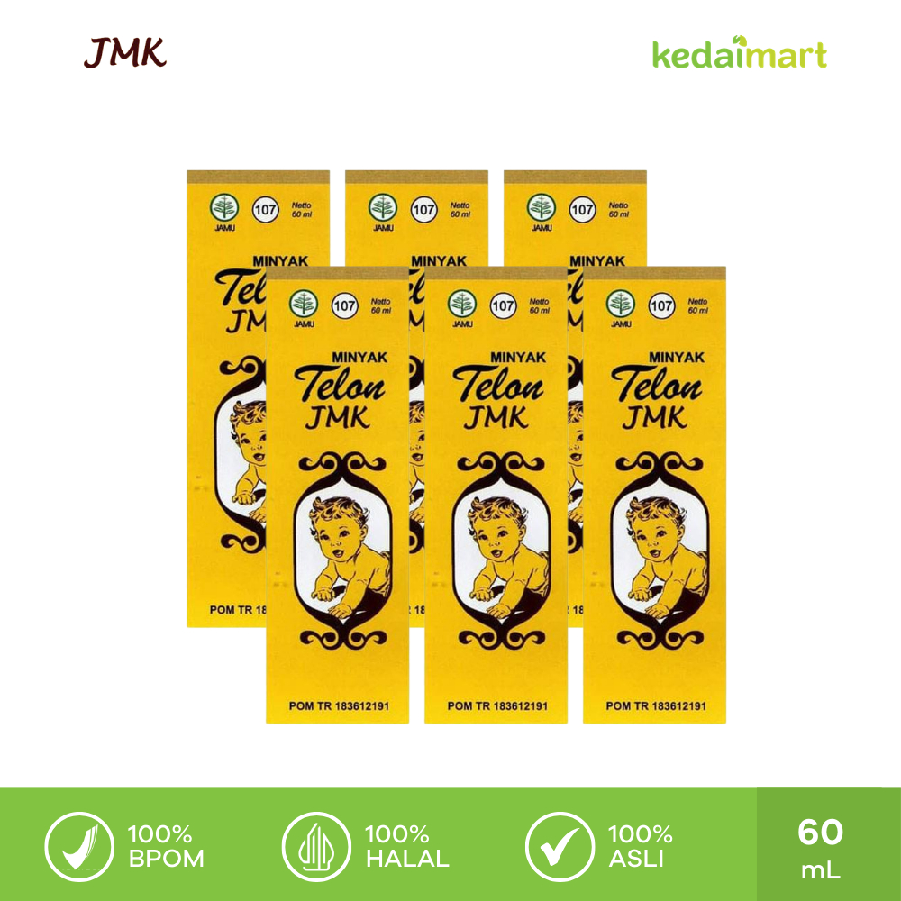 Minyak Telon | Minyak Telon JMK | Minyak Telon Anak Bayi - JMK Minyak Telon Botol 60 mL X 6