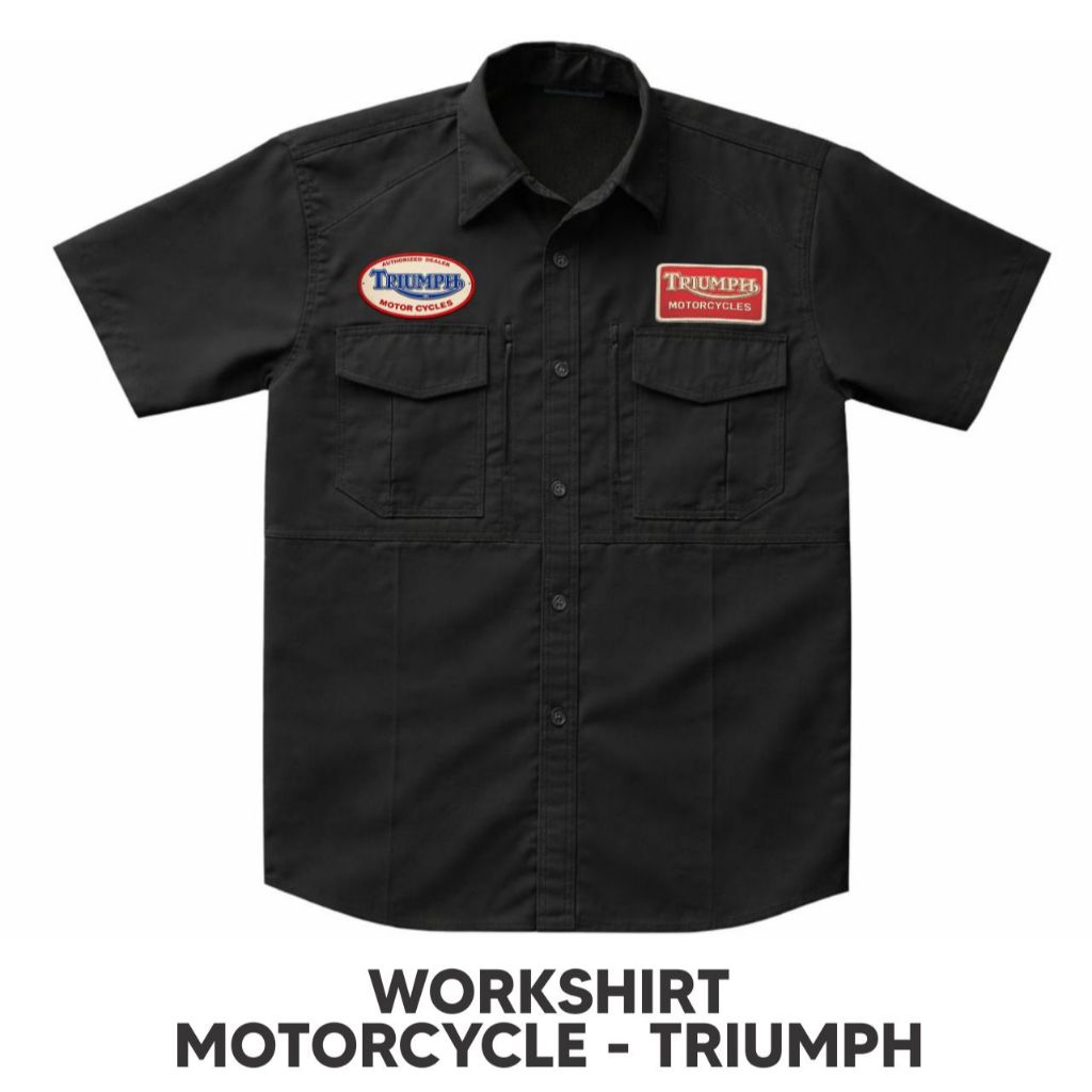 Kemeja Motor Triumph | Workshirt Motor Triumph | Kemeja Biker Motor Classic