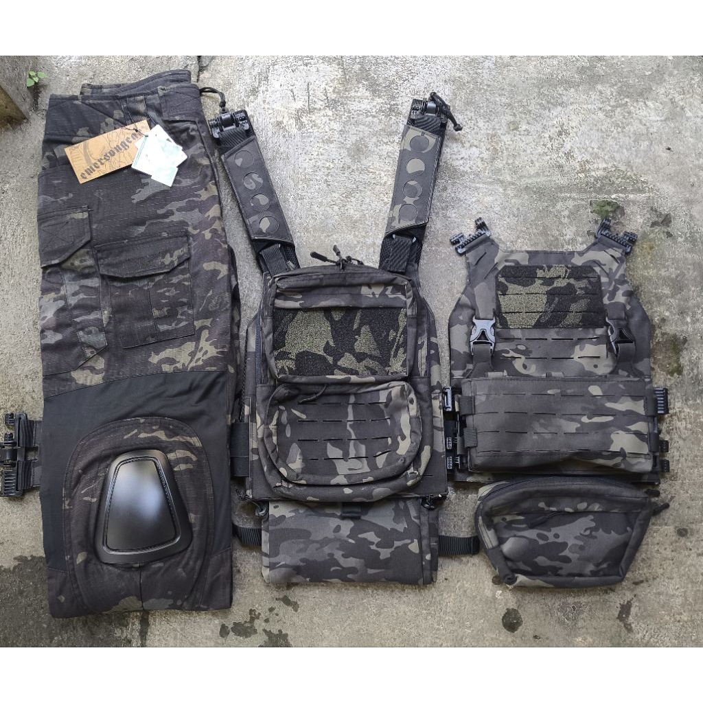 Tactical Vest Multicam Laser Cut Molle Multicam Black Import Costum