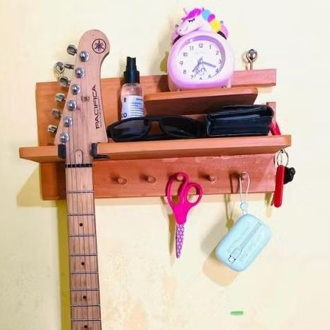 Stand Guitar Tempel/Gantung,Gantungan Gitar,Rak Dinding Stand Gitar Berbahan Kayu
