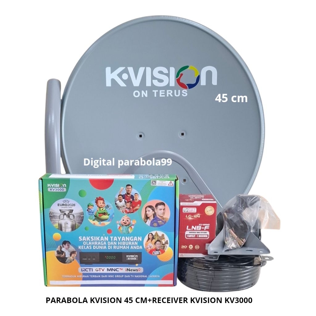 Paket Parabola Kvision 45 cm+Receiver Kvision Bromo KV3000