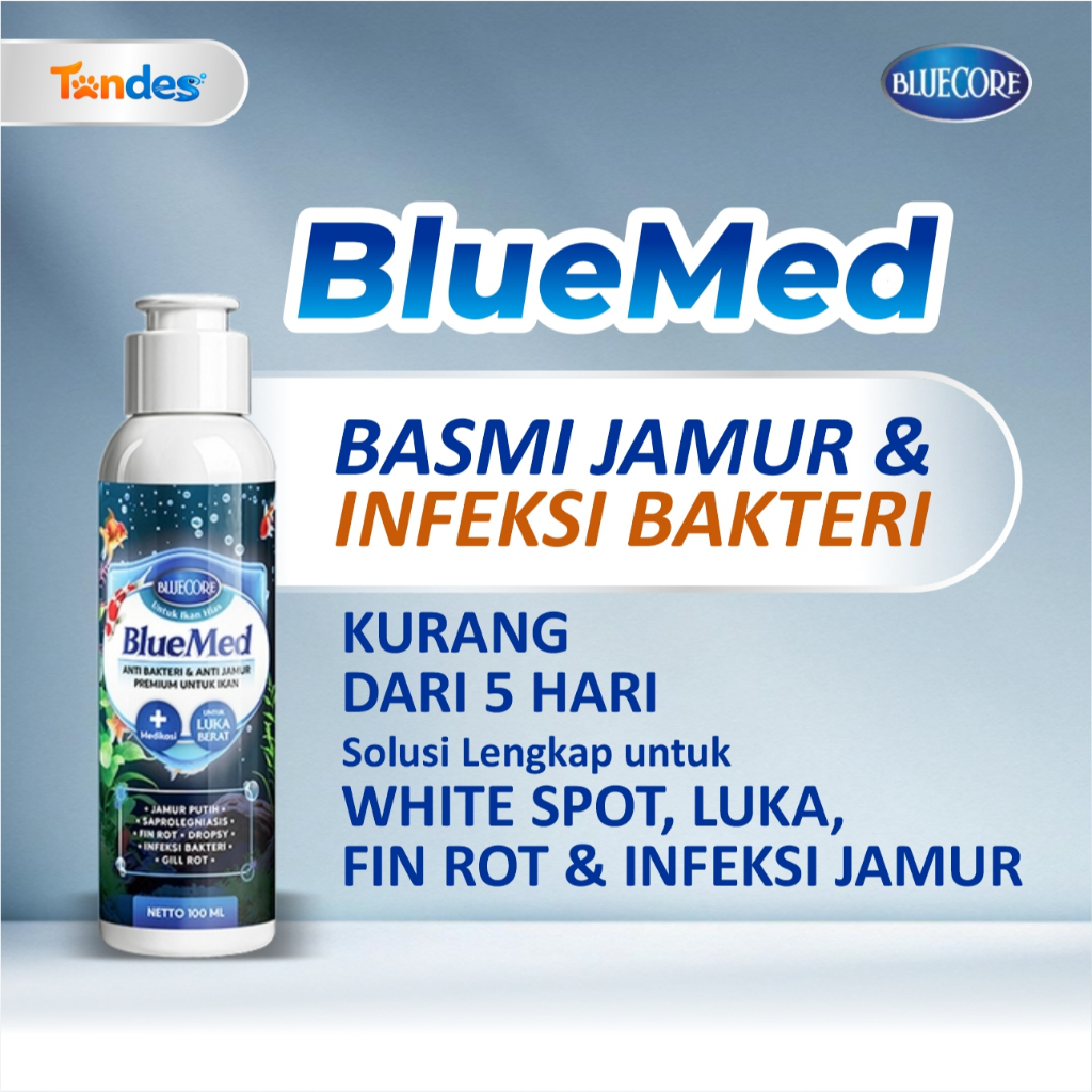 Bluecore BlueMed Cairan Anti Jamur Antibiotik Ikan Atasi White Spot Fin Rot Infeksi Bakteri
