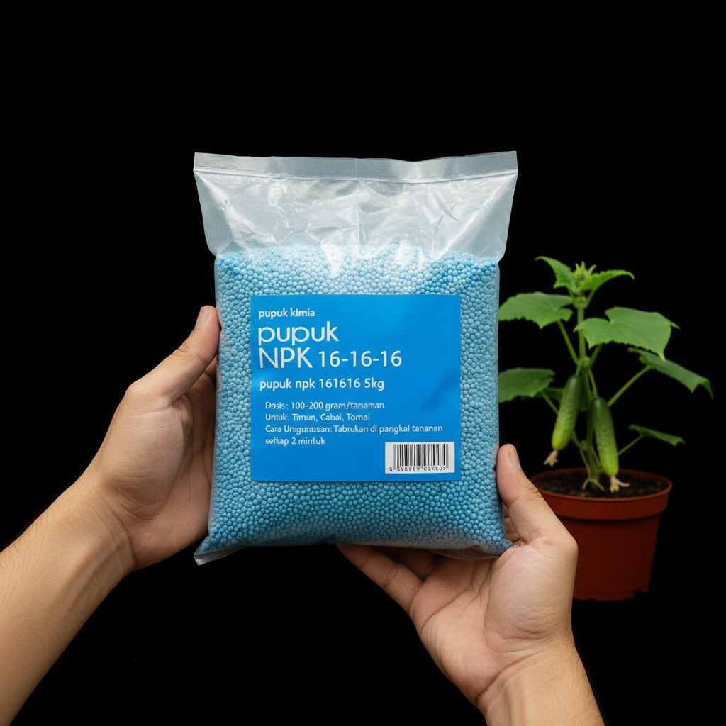 Pupuk Kimia NPK 16-16-16 5kg Netto Granular Untuk Tanaman Buah Timun