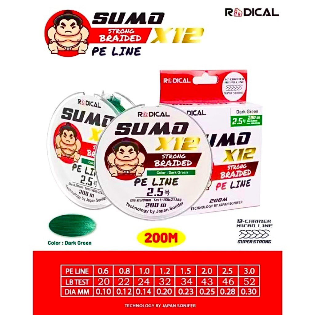 senar pe sumo x12 dark green